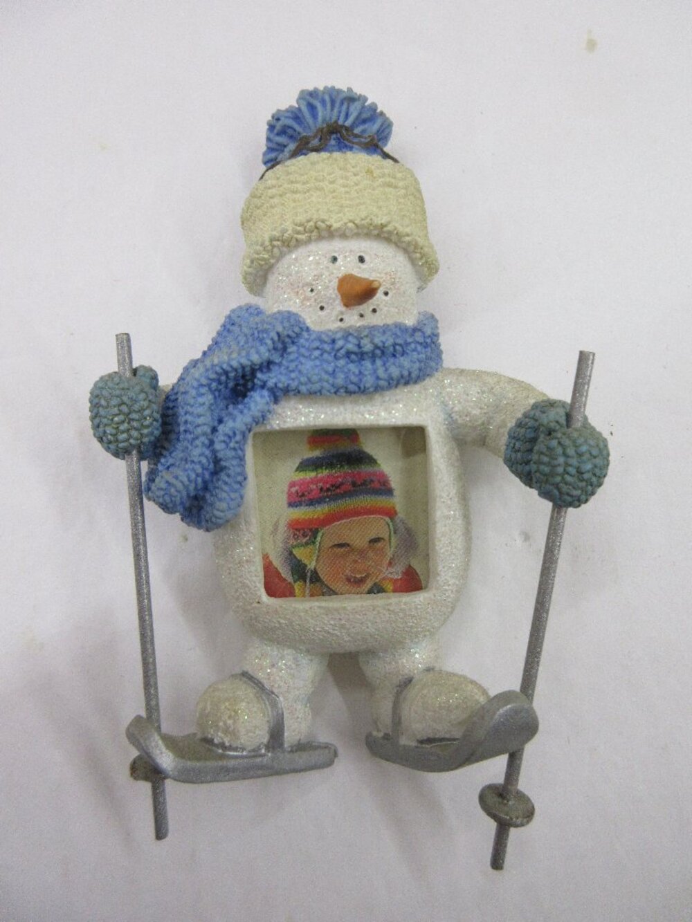 Avon Gift Collection Snowman on Skis Gift Collection Magnet Photo Frame Vtg